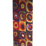 Zijden sjaal met afbeelding van ''Cirkels'' van Wassily Kandinsky