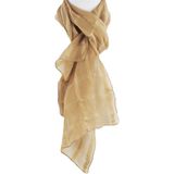 Camelkleurige zijden voile sjaal