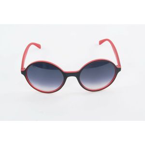 Hippe rode retro zonnebril met ronde glazen
