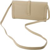 Lederen envelop clutch in beige