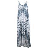 Strandjurk tie-dye print in grijs-blauw en wit