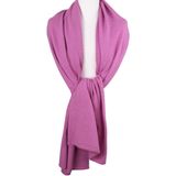 Kasjmier-blend sjaal/omslagdoek in orchidee roze