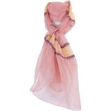 Organza sjaal in perzikgeel- en roze