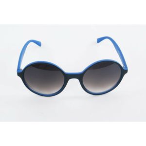 Hippe kobaltblauwe ronde retro zonnebril