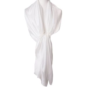 Licht-ivoorkleurige zijde-blend sjaal