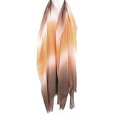 Luchtige sjaal met kleurverloop in oranje