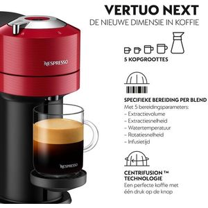 Koffiemachine Nespresso Vertuo Next Red, XN910510