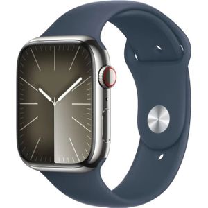 Watch Series 9 LTE - 45mm Silver Stainless Steel/Storm Blue Sport Band (M/L)