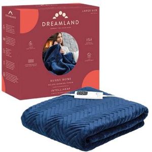Dreamland 16990 Luxe opwarmdeken Herringbone donkerblauw