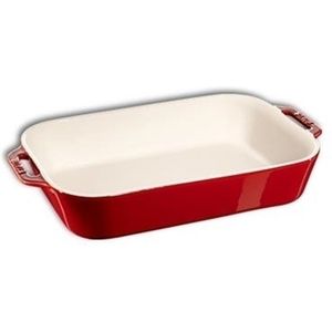Staub Rechthoekige gratineerschaal 34 x 24 cm - kers 4,5 l
