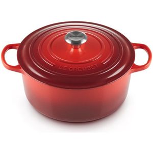 Le Creuset Signature Braadpan - Ø34  CM - Gietijzer - 12,4 liter - Kersenrood
