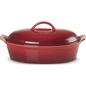 Le Creuset Ovenschaal Ovaal met Deksel 36 cm / 3,8 Liter Kersenrood
