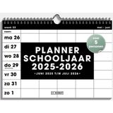 Spiraal Familieplanner 2025 - 2026 Zwart - Ruimte voor Vijf Gezinsleden