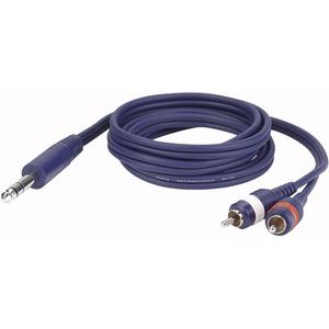 DAP - Audio Kabel - 6.35mm Jack naar 2x RCA - 1.5m - Blauw