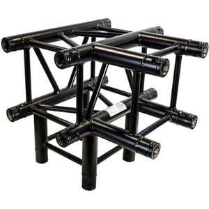 Duratruss DT 34/2-T40-TD vierkant truss 4-weg T-stuk + omlaag zwart