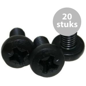 Adam Hall M6x12mm bout zwart (20 stuks)