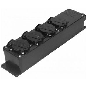 Keraf - 15Z - 4-weg Verdeeldoos - Zwart - Slagvaste Polyamide