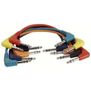 DAP FL42 set van 6 patchkabels stereo haaks-haaks 60cm