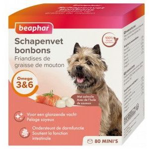 Beaphar Schapenvet Mini bonbons met zalm voor de hond