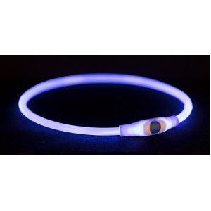 Flash lichthalsband 65 cm blauw voor de hond