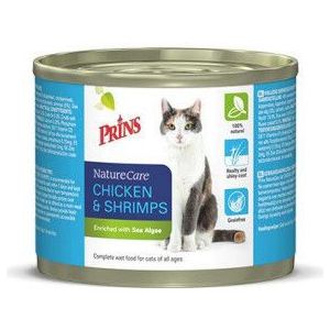 Prins NatureCare kip met garnalen natvoer kat  (200 g)