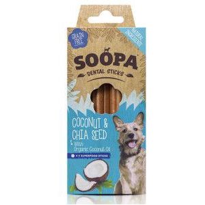 Soopa Dental Sticks kokosnoot & chiazaad voor de hond