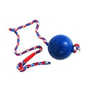 Massief rubberen bal aan touw voor de hond