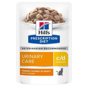 Hill's Prescription Diet C/D Multicare Urinary Care nat kattenvoer met kip maaltijdzakje multipack