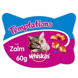 Whiskas Temptations met zalm kattensnoep