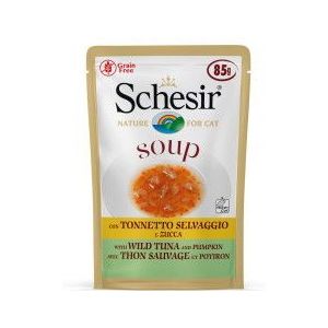 Schesir Cat Soup met wilde tonijn & pompoen natvoer kat (zakjes 85 g)