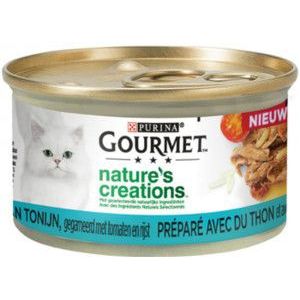 Gourmet Nature's Creations met tonijn nat kattenvoer (blik 85 gr)