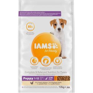 Iams for Vitality Puppy Small & Medium met kip hondenvoer