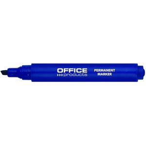 Permanent marker blauw, beitelpunt, kunststof barrel