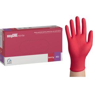 Nitril wegwerphandschoenen - framboos - maat XS - doos/100 stuks