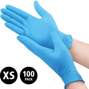 Nitril - doos/100 stuks - maat XS - blauwe handschoenen ongepoederd