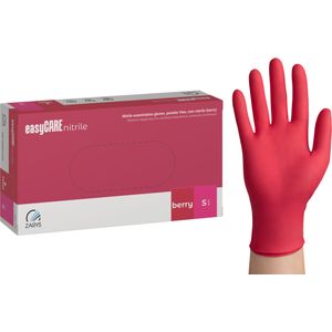Nitril wegwerphandschoenen - framboos - maat S - doos/100 stuks
