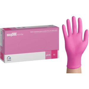 Nitril wegwerphandschoenen - roze - maat S - doos/100 stuks