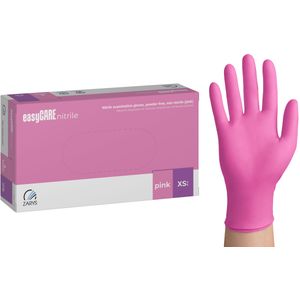 Nitril wegwerphandschoenen - roze - maat XS - doos/100 stuks