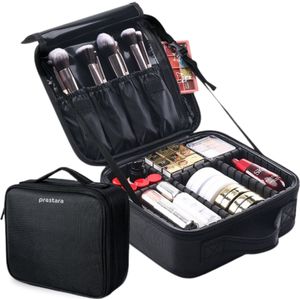 Prestara - Compacte Zwarte Make-up Koffer – Ideaal voor Onderweg - Maat S