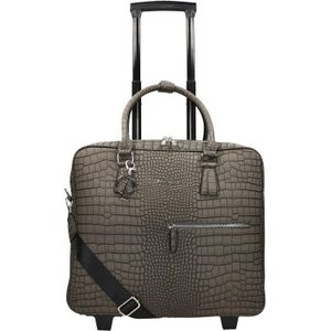 Olivia Lauren - Phoebe - Laptoptrolley - Grijs - Imitatieleer - Crocoprint