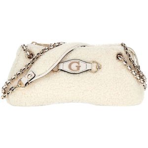 Guess - Aslia - Crossbodytas - Wit - Teddy Materiaal