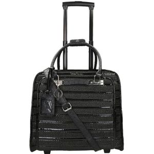 Olivia Lauren Laptoptrolley Dames -  17 inch -  Black Stripes - zwart