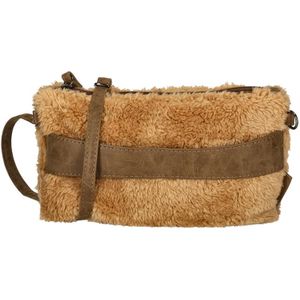 Enrico Benetti - Teddy Clutch/Crossbody - Camel - Fluffy Tas met Verstelbare Schouderband