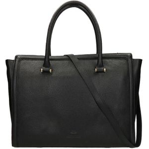 Fred De La Bretoniere Laptoptas Dames -  15 inch -  Leer -  Mika - zwart