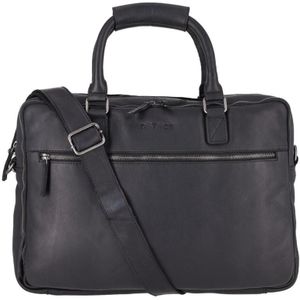 DSTRCT Laptoptas  -  17 inch -  Leer -  Preston Park - zwart