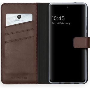 Selencia Echt Lederen Bookcase Samsung Galaxy S20 FE - Bruin