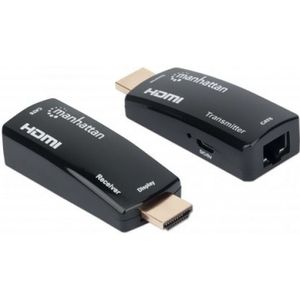 Manhattan 207539 audio/video extender AV-zender & ontvanger Zwart