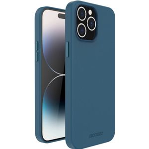 Accezz Leather Backcover met MagSafe iPhone 14 Pro Max - Donkerblauw