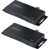 StarTech.com 4K HDMI over Fiber Extender Kit, 4K 60Hz up to 3300ft1km (Single Mode) or 1000ft300m (Multimode) LC Fiber Optic, HDRHDCP, AudioRS232IR