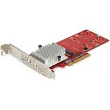 StarTech.com Dual M.2 PCIe SSD Adapter Card, x8 / x16 Dual NVMe or AHCI M.2 SSD to PCI Express 3.0, M.2 NGFF PCIe (M-Key) Compatible, Vented, Supports